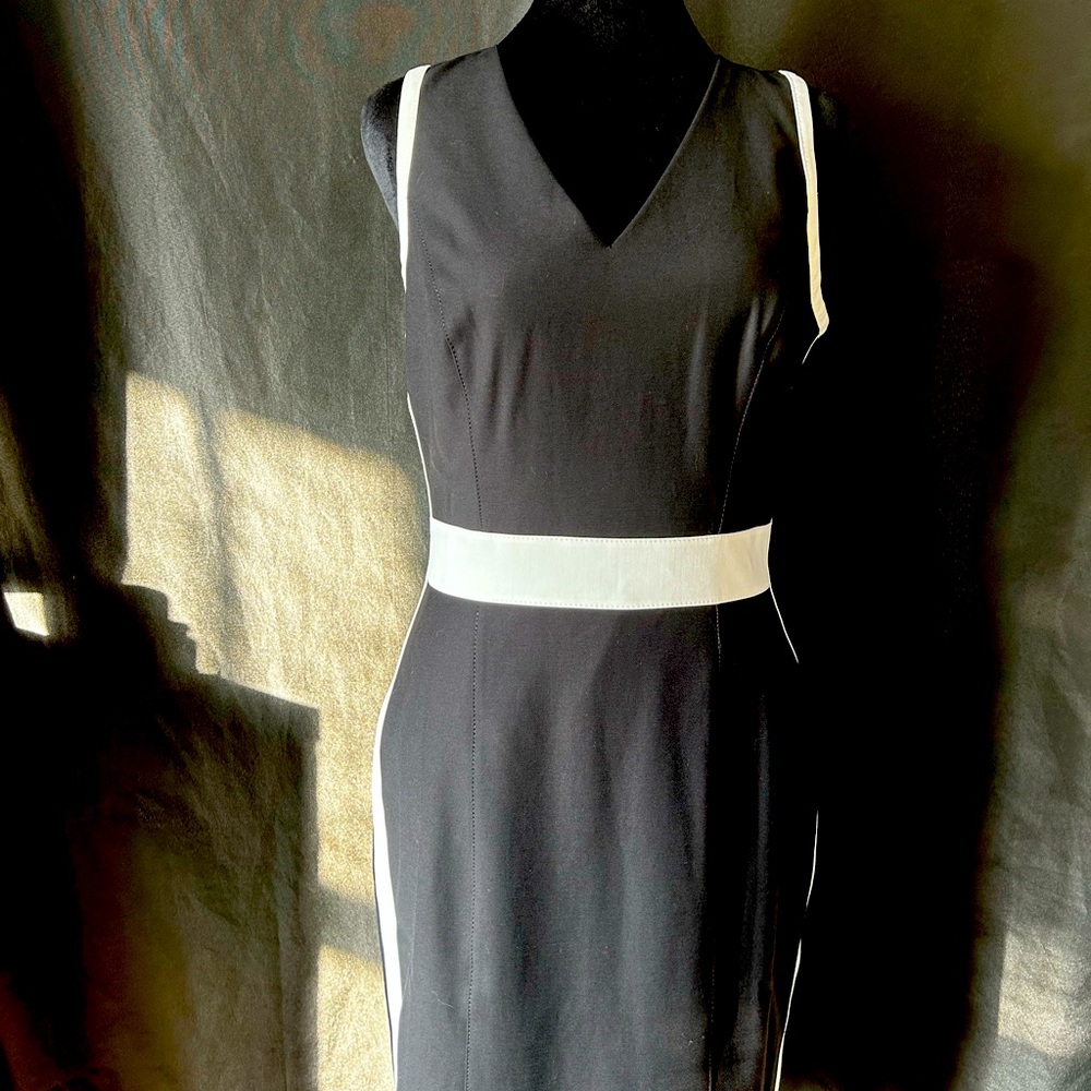 White House black market black and white dress